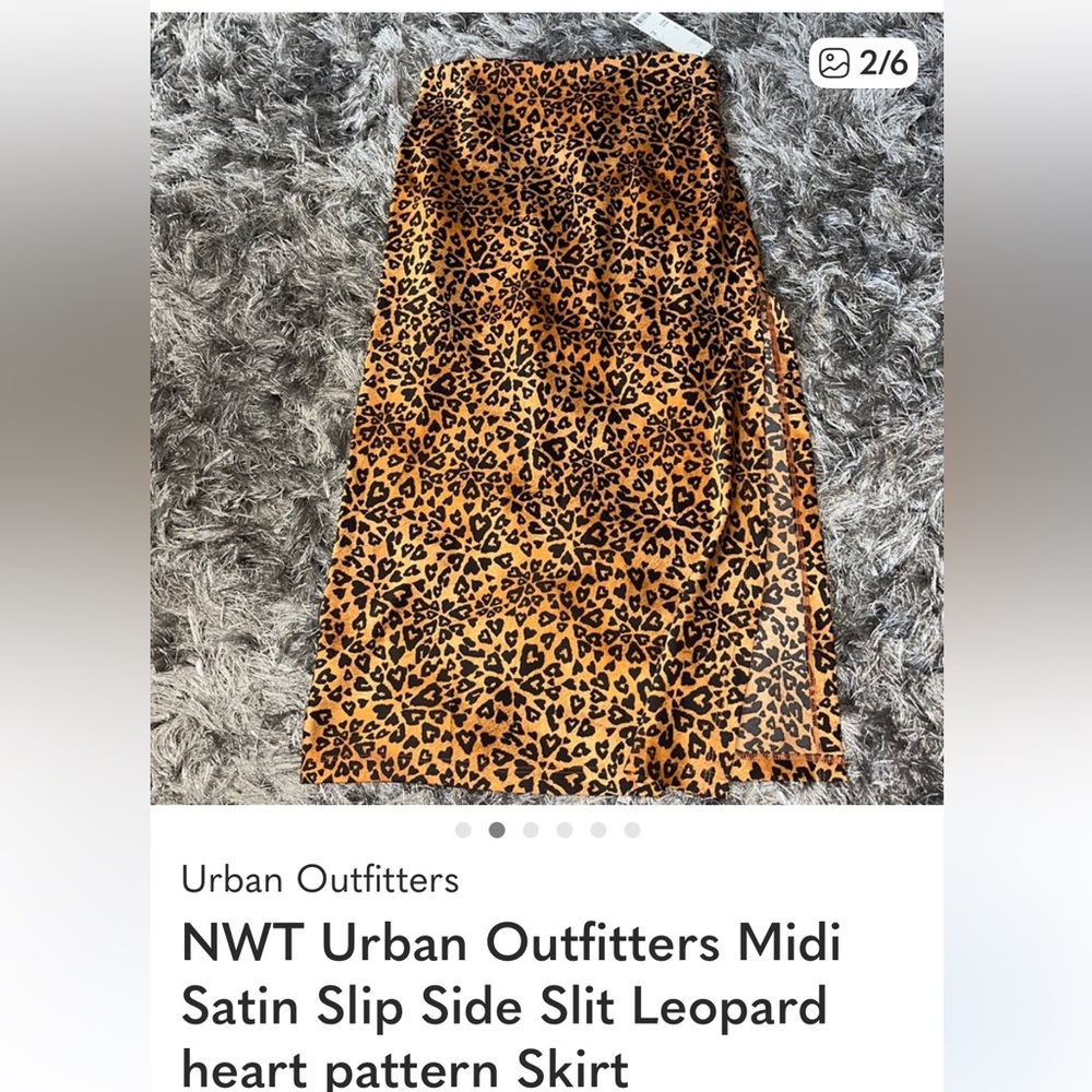 Urban Outfitters Leopard Heart Midi Skirt